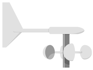 Cup anemometer with separate wind vane