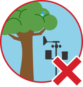 Bad placement: weather station under a tree